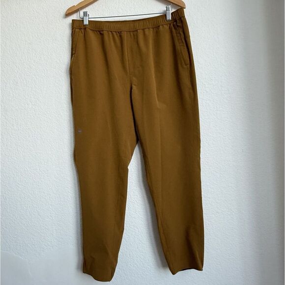 Janji Transit Tech Pants Men's Large Brown Polyester Blend Pull On Tapered 31x28 - Picture 2 of 16